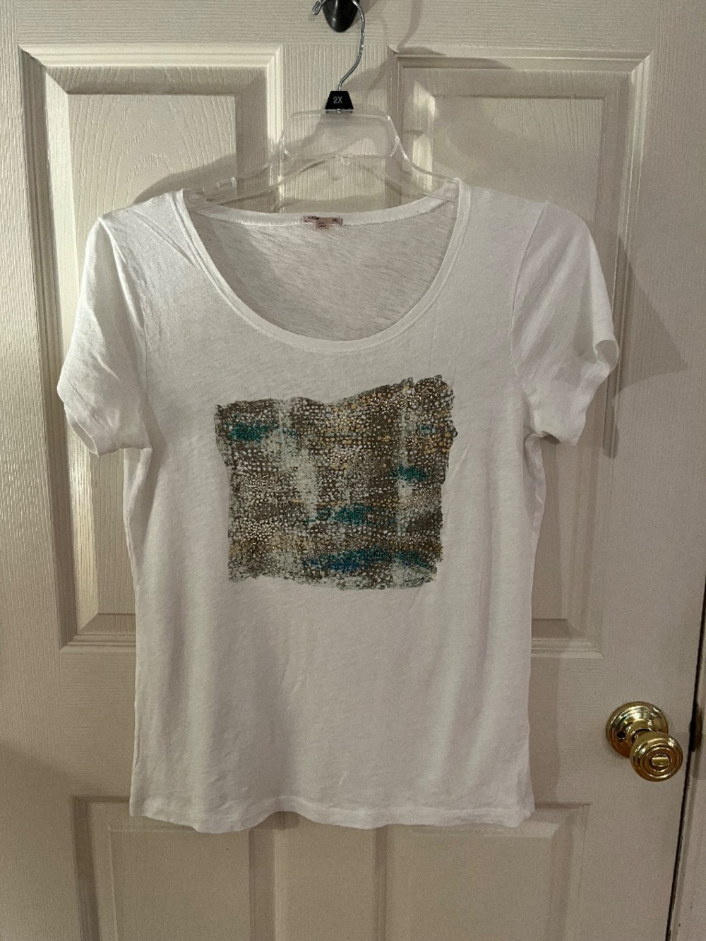 J.Crew Vintage Collector Graphic T-Shirt White Textured Abstract Art - Picture 3 of 5